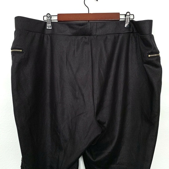 A.N.A. Black Faux Leather Moto Leggings - Picture 7 of 8